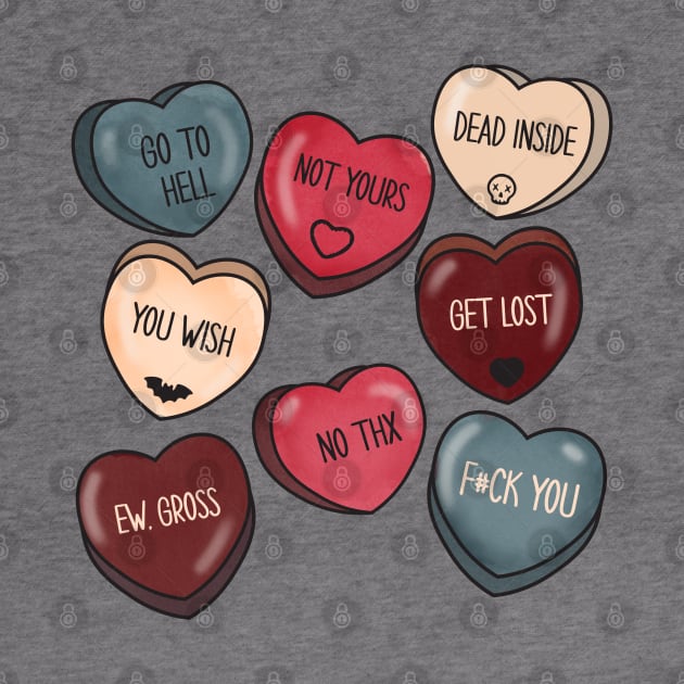 Gothic Anti Valentine Candy hearts by MZeeDesigns